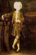 Louis Caravaque Portrait of a boy. Was att. as Peter III or Peter II's portrait, possibly Elizabeth in men's dress oil on canvas
